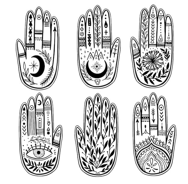 Palmistry del set di mani