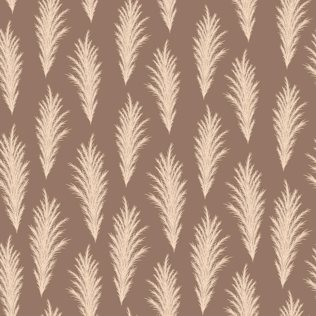 Pampas gras naadloze patroon Vector cortaderia in boho stijl herfst achtergrond