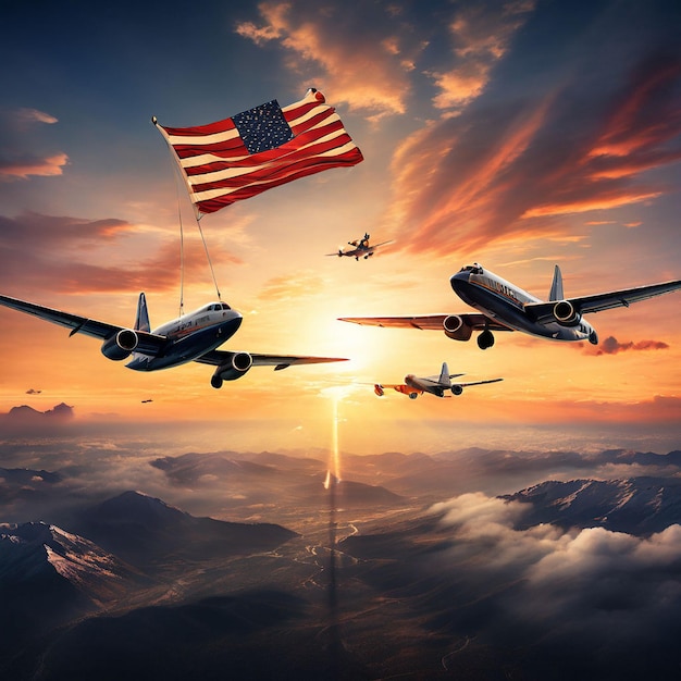 Vector pan american aviation memorial day background with pilot and plane