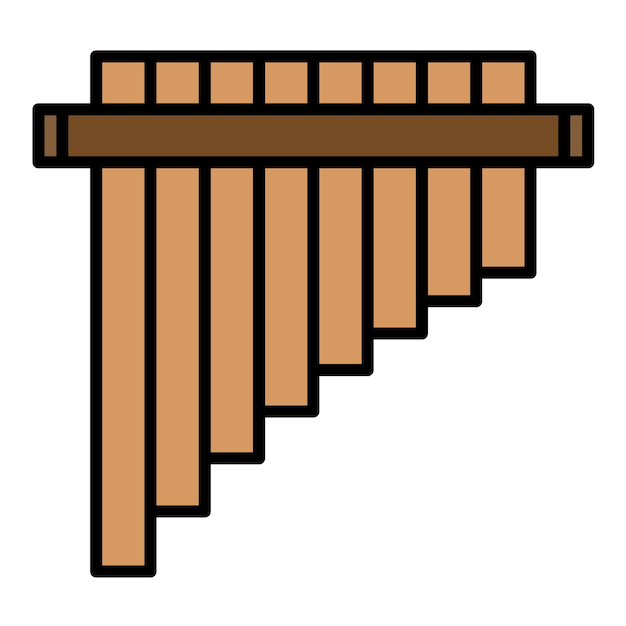 Pan Flute Flat-illustratie