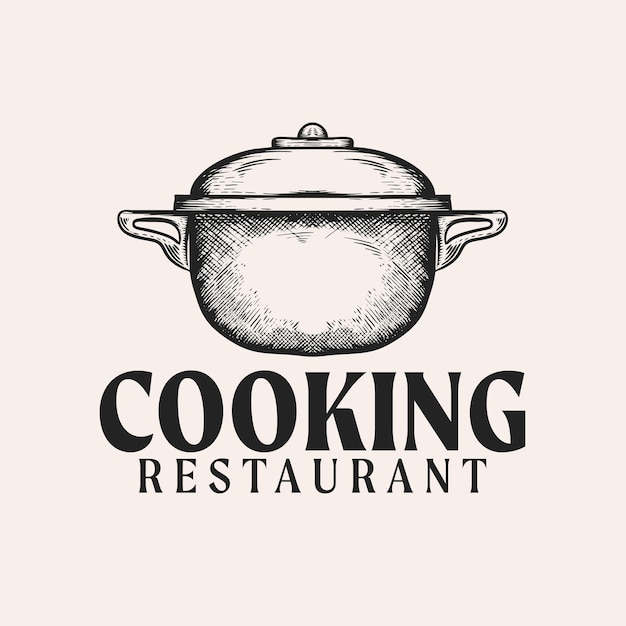 Pan koken logo ontwerp vectorillustratie