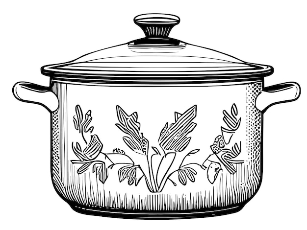 Cooking Pot Black White Vector Images (over 23,000)