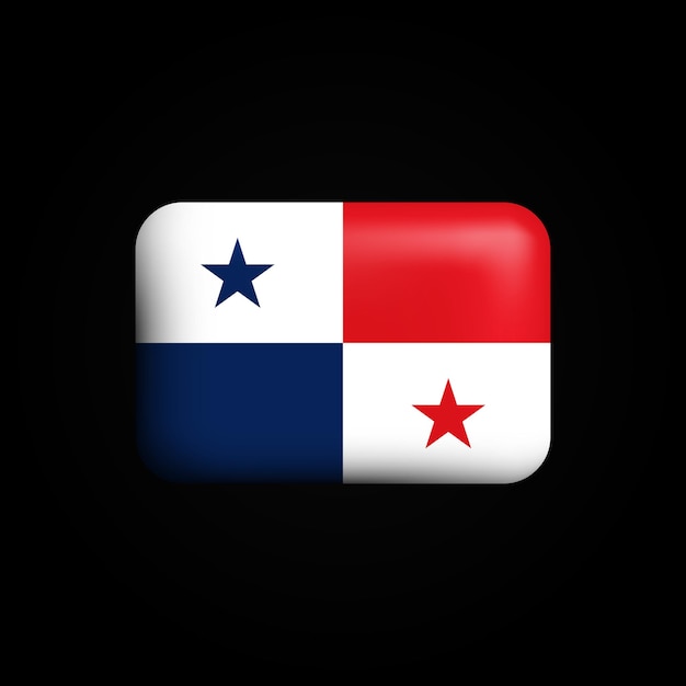 Icona 3d della bandiera di panama bandiera nazionale di panama