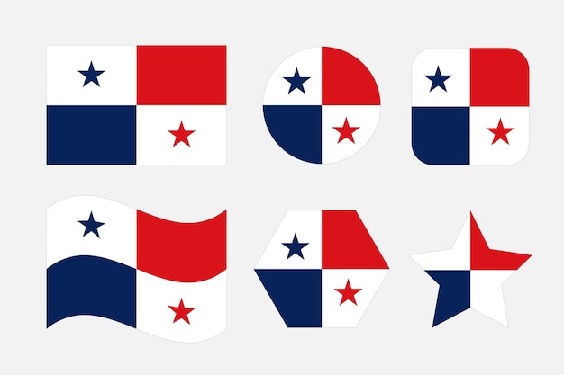 Простая иллюстрация флага панамы ко дню независимости или выборам. простая иконка для интернета