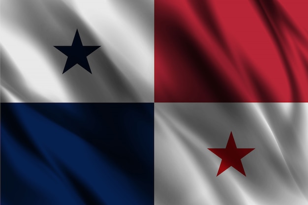 Panama flag waving silk effect 