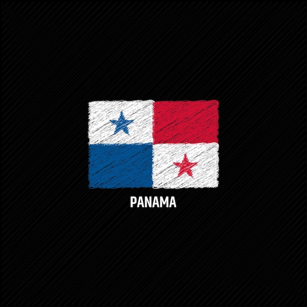 Panama grunge vlag platte vectorillustratie