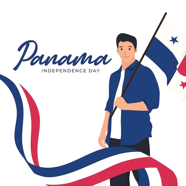 Modello di banner per la festa dell'indipendenza di panama