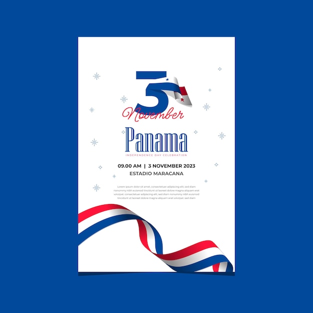 Vettore modello di banner per la festa dell'indipendenza di panama