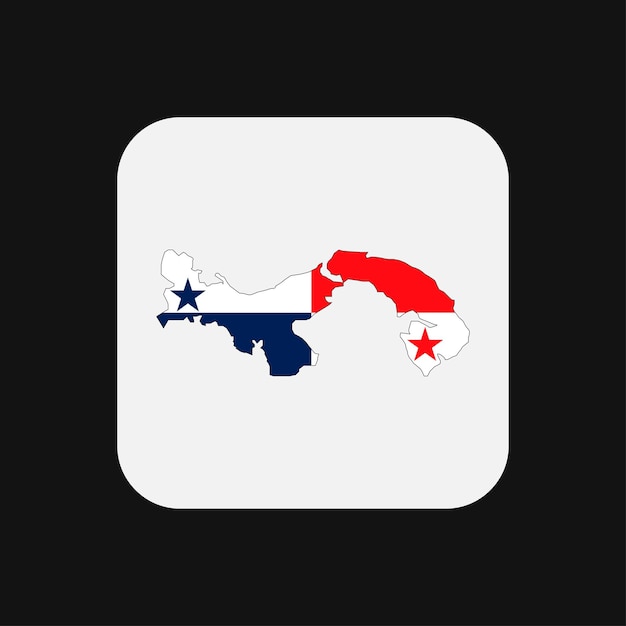 Panama map silhouette with flag on white background