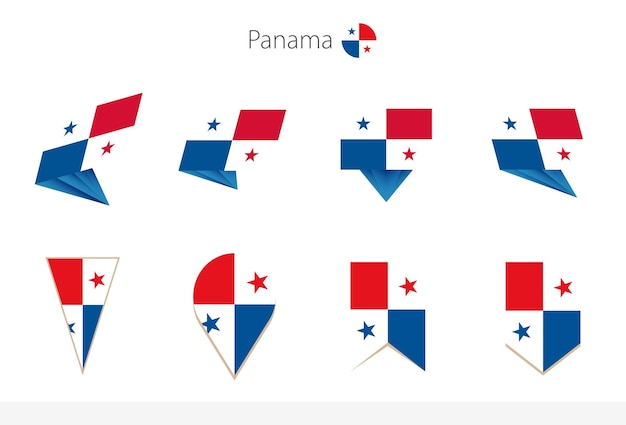 Panama nationale vlag collectie acht versies van Panama vector vlaggen