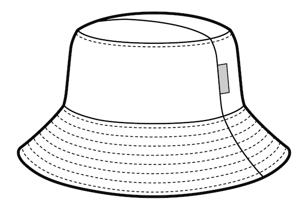 Vector panama unisex outline for coloring bucket hat