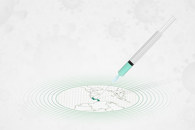 パナマワクチンの地図でのパナマワクチン接種の概念ワクチン注射とコロナウイルスcovid19に対するワクチン接種