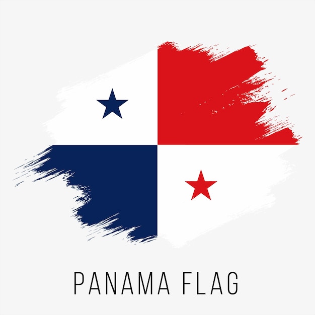 Panama Vector Flag. Panama Flag for Independence Day. Grunge Panama Flag. Panama Flag with Grunge