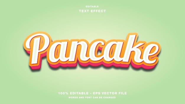 Pancake 3D-stijl bewerkbaar teksteffect