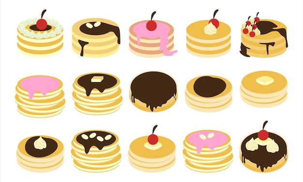 Vector pancake day illustration element set