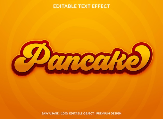 Pancake text effect editable template premium style