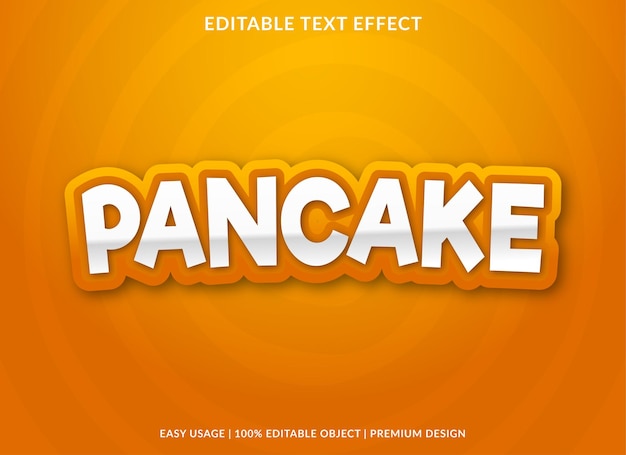 Pancake text effect template with abstract style use for business logo and brand