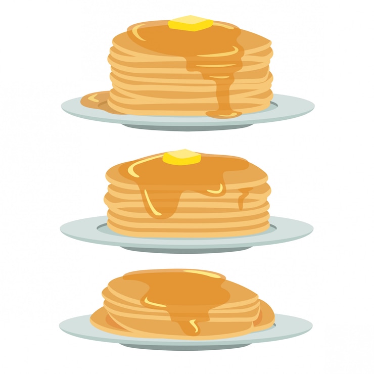 Vector 蜂蜜とバターのパンケーキ