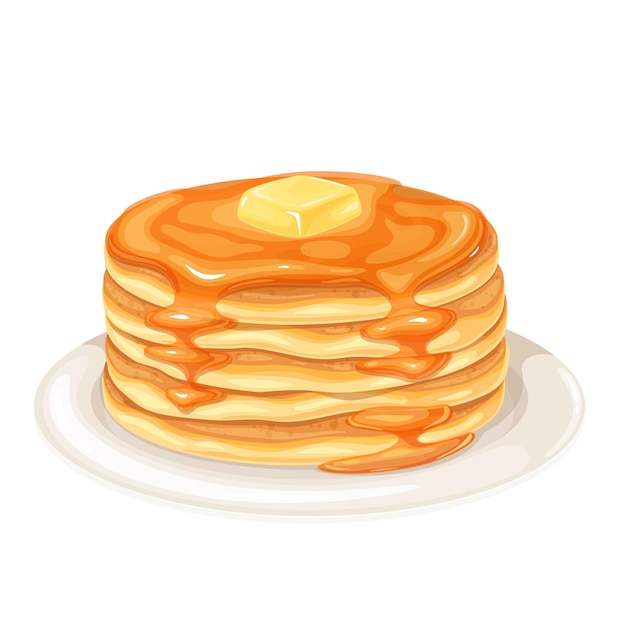 Pancakes with maple syrup illustration