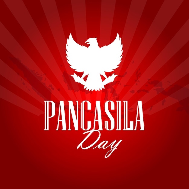 Pancasila-dag met witte lijn gloeiend garuda-symboolontwerp