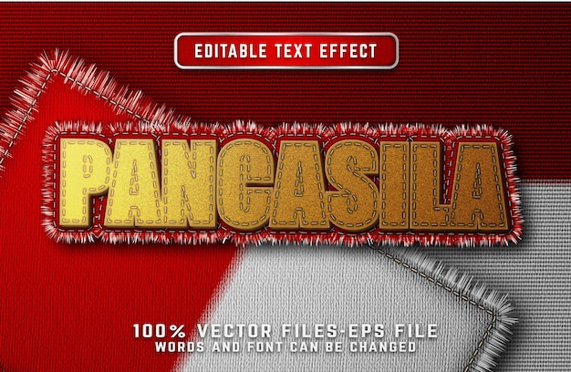 Pancasila dag teksteffect premium vectoren