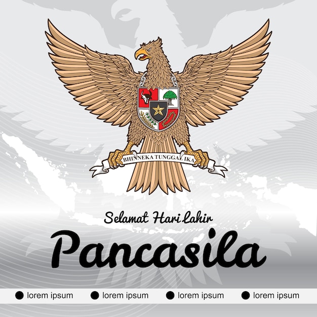 pancasila day card with eagle