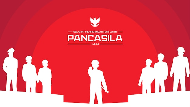 Vector pancasila day celebration background illustration