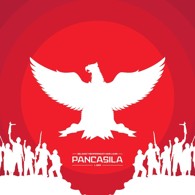 Illustrazione del fondo di celebrazione di giorno di pancasila