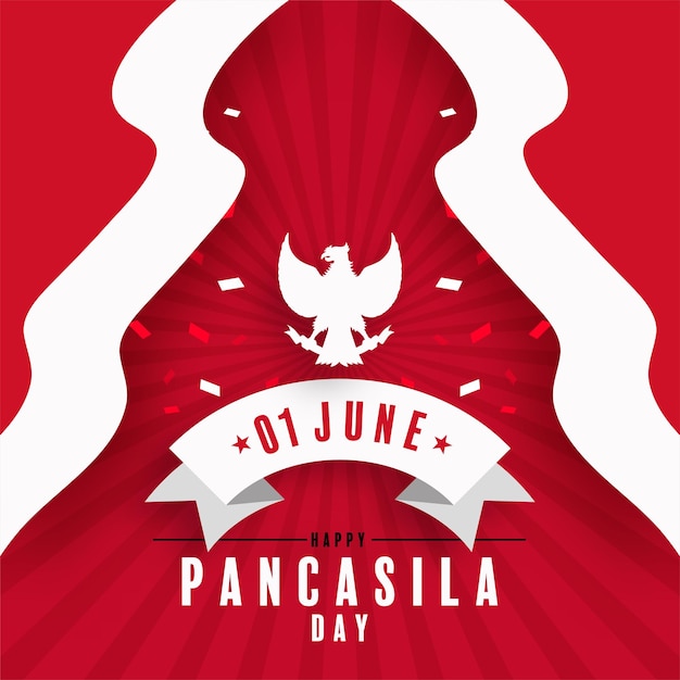 Vector pancasila day indonesische nationale feestdag