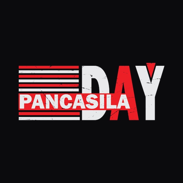 Pancasila day t-shirt typografie grafische tshirt print klaar premium vector