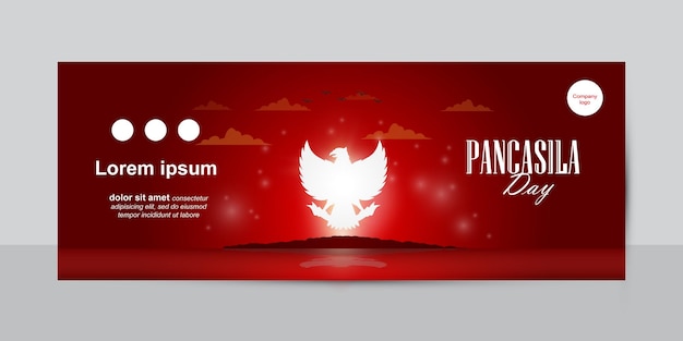 벡터 레드 컬러 디자인의 pancasila day