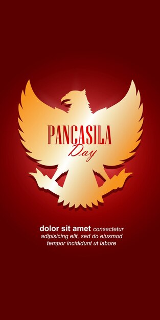 Pancasila Day с гордым дизайном в красном цвете