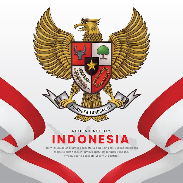 Pancasila Indonesia Watercolor Background