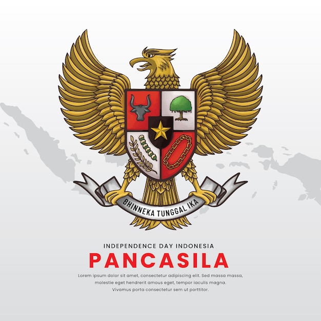 Pancasila Индонезия Акварель