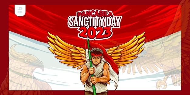 Vector pancasila sanctity day with illustrations of heroes