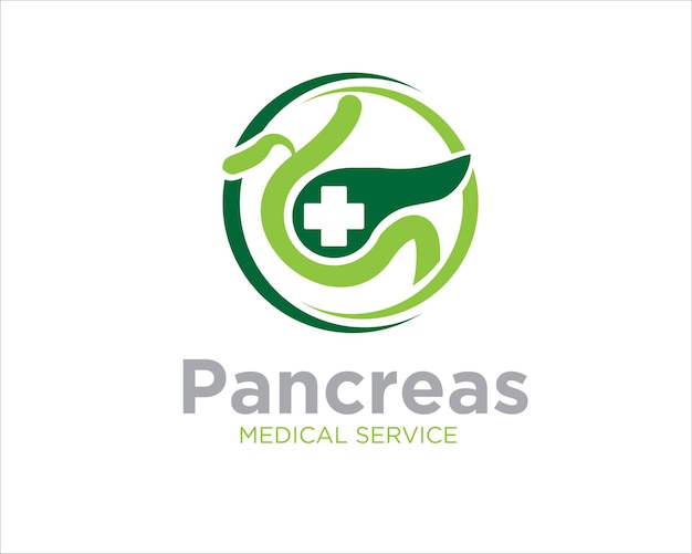 Pancreas groen logo ontwerpen voor natuur gezondheidsdienst
