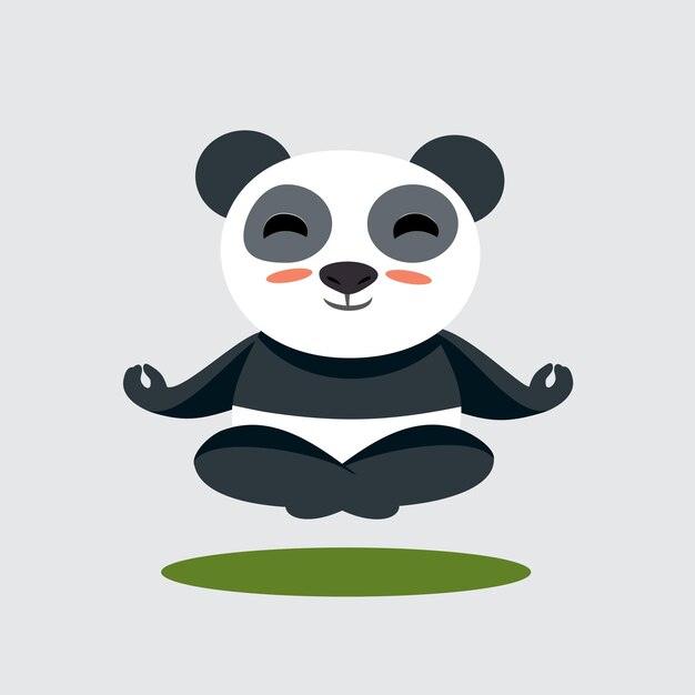 Premium Vector | Panda in the air doing yoga