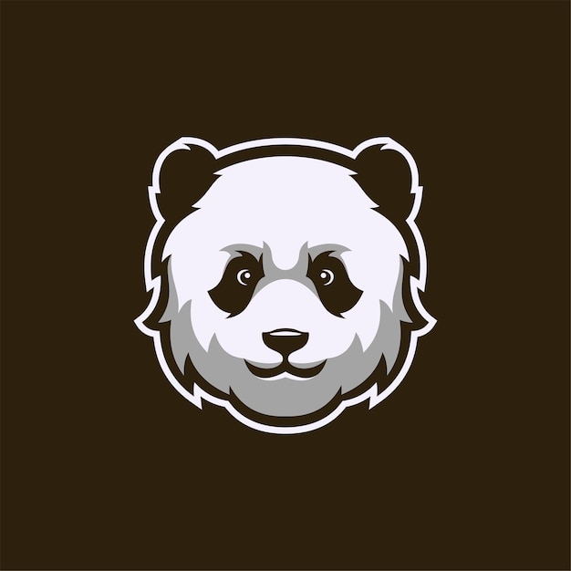 Vector panda animal head cartoon logo template illustration esport logo gaming premium vector