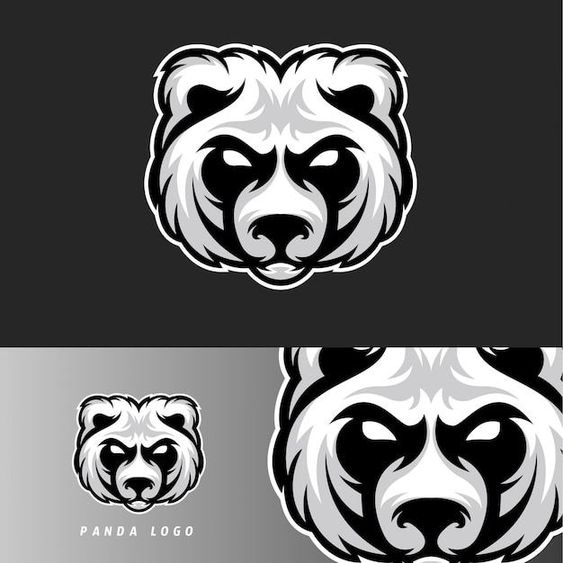 Emblema della mascotte di gioco di panda bear esport