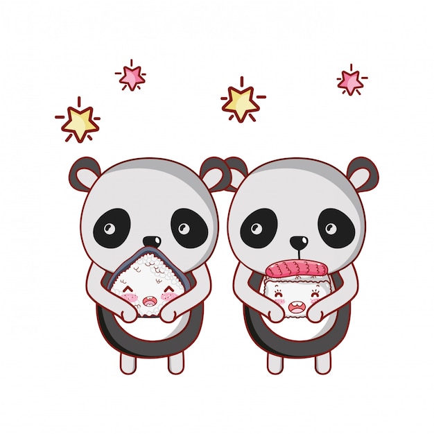 Panda bear e food kawaii