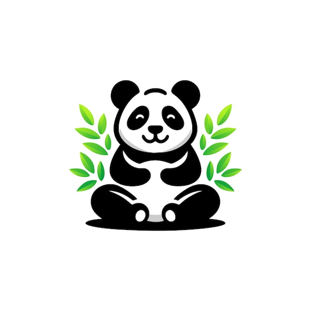 Panda bear silhouette Logo concept ready to use