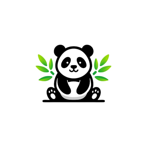 Panda bear silhouette Logo concept ready to use