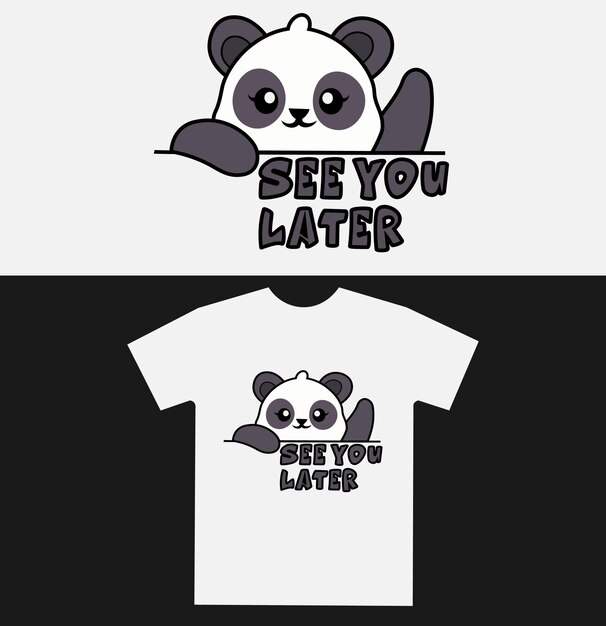 Vector a panda bear with a massage that says see you later