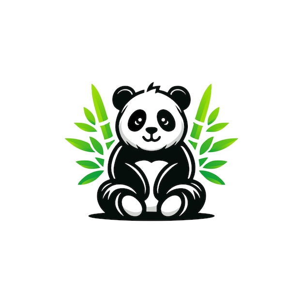 Panda-beer silhouet Logo-concept klaar om te gebruiken