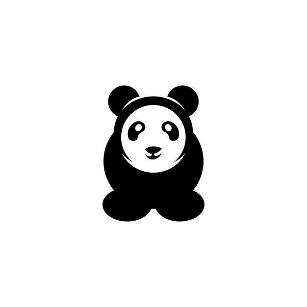 Panda beer silhouet Logo vector ontwerpsjabloon