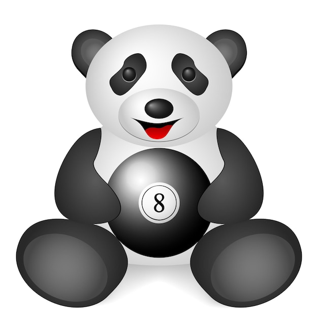 Vector panda billiards ball