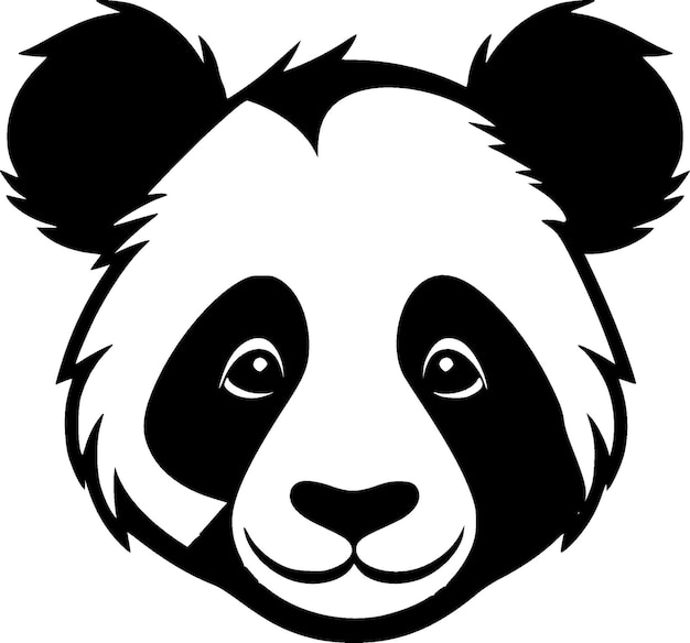 Panda Black and White Vector illustration