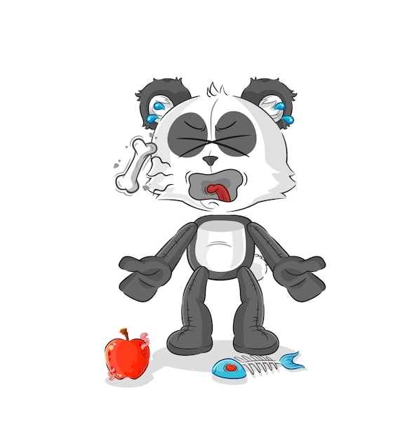 Panda burp mascotte cartoon vector