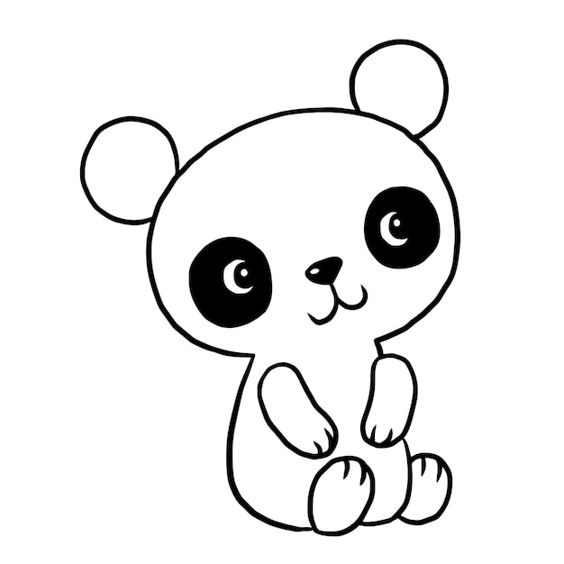 панда мультфильм животных милый каваи каракули раскраски страницы рисунок