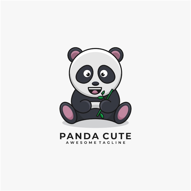 Panda cartoon carino logo